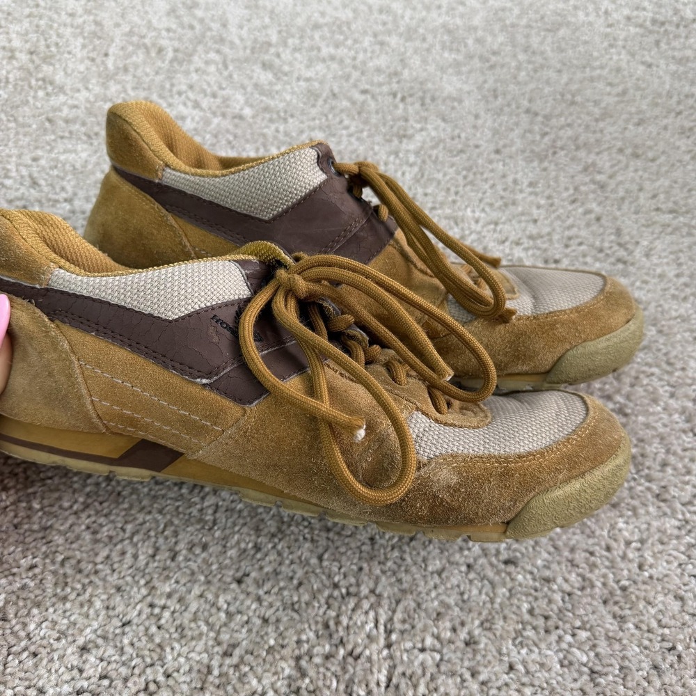 Honda HN383 Shoes Mens Size 9 Brown Leather Lace Up Casual Logo Moto Sneakers